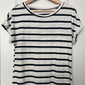 Oversized black and white top